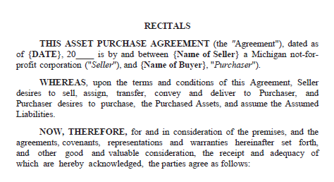 buy and sell contract, purchase agreement