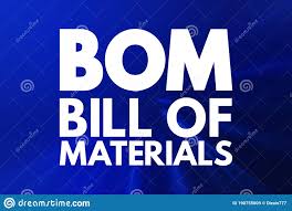 bill of materials, example, software, BOM