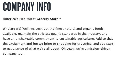 Whole Foods company description
