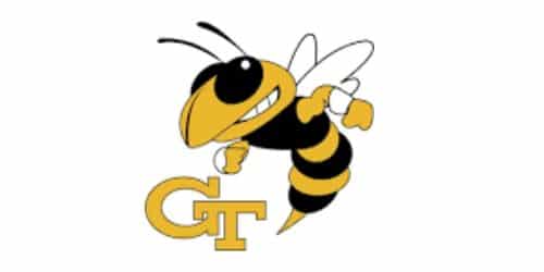 Логотип Технологического института Джорджии в желтой куртке